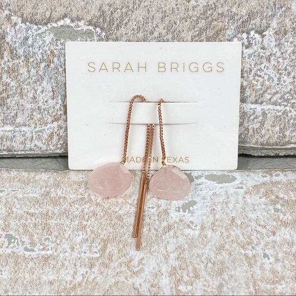 Sarah Briggs Jewelry Jewelry - Sarah Briggs Rose Gold / Quartz Threader Earrings Sarah Briggs Jewelry Jewelry - Sarah Briggs Rose Gold / Quartz Threader Earrings